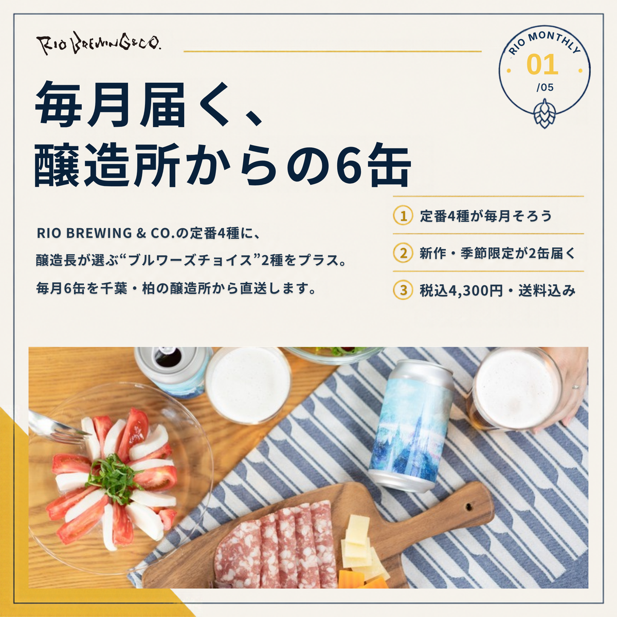 毎月届く、醸造所からの6缶